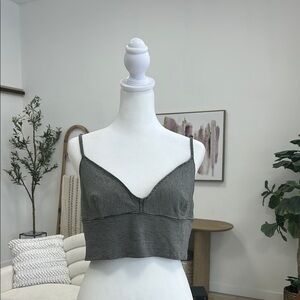 Madewell Striped Gray Crop Top